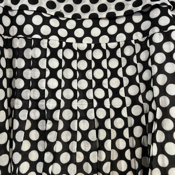 Alfani Size 10 Cotton A-Line Skirt Polka Dot Skirt Lined Pleated - Picture 5 of 9